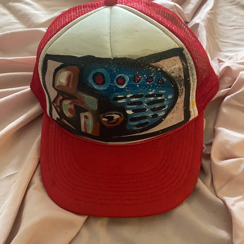 Hand painted trucker cap by me ..